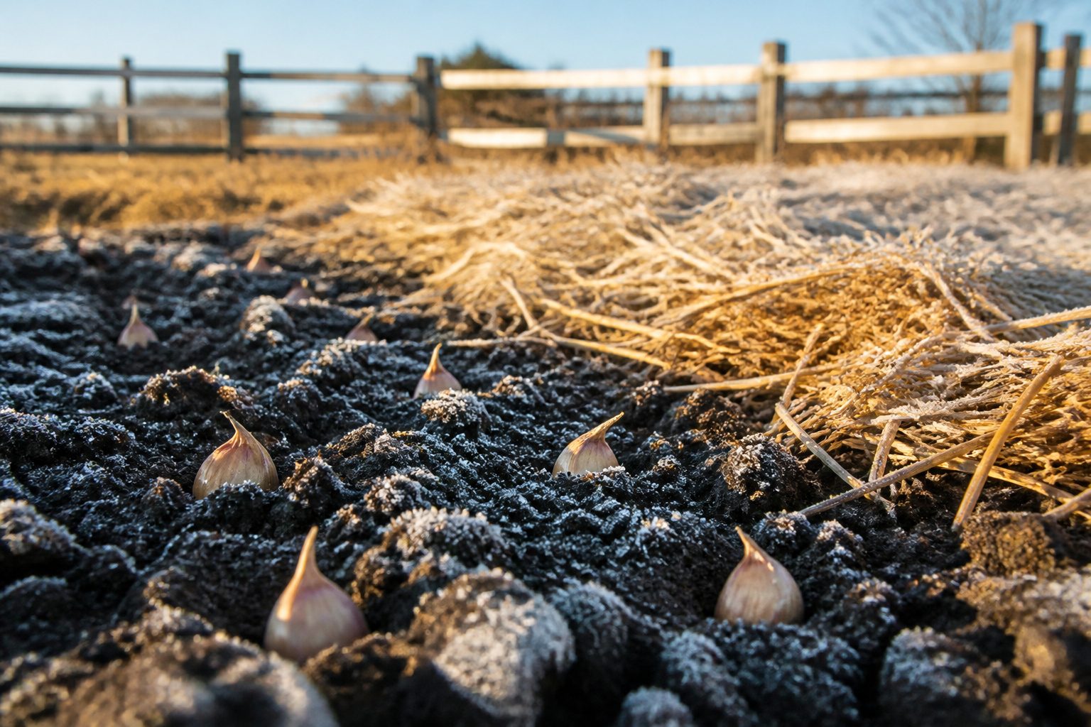 A selection of hardneck and softneck garlic bulbs on a wooden surface.